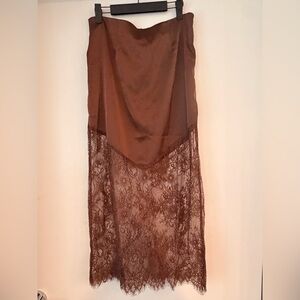 Elegant Brown Lace Dress